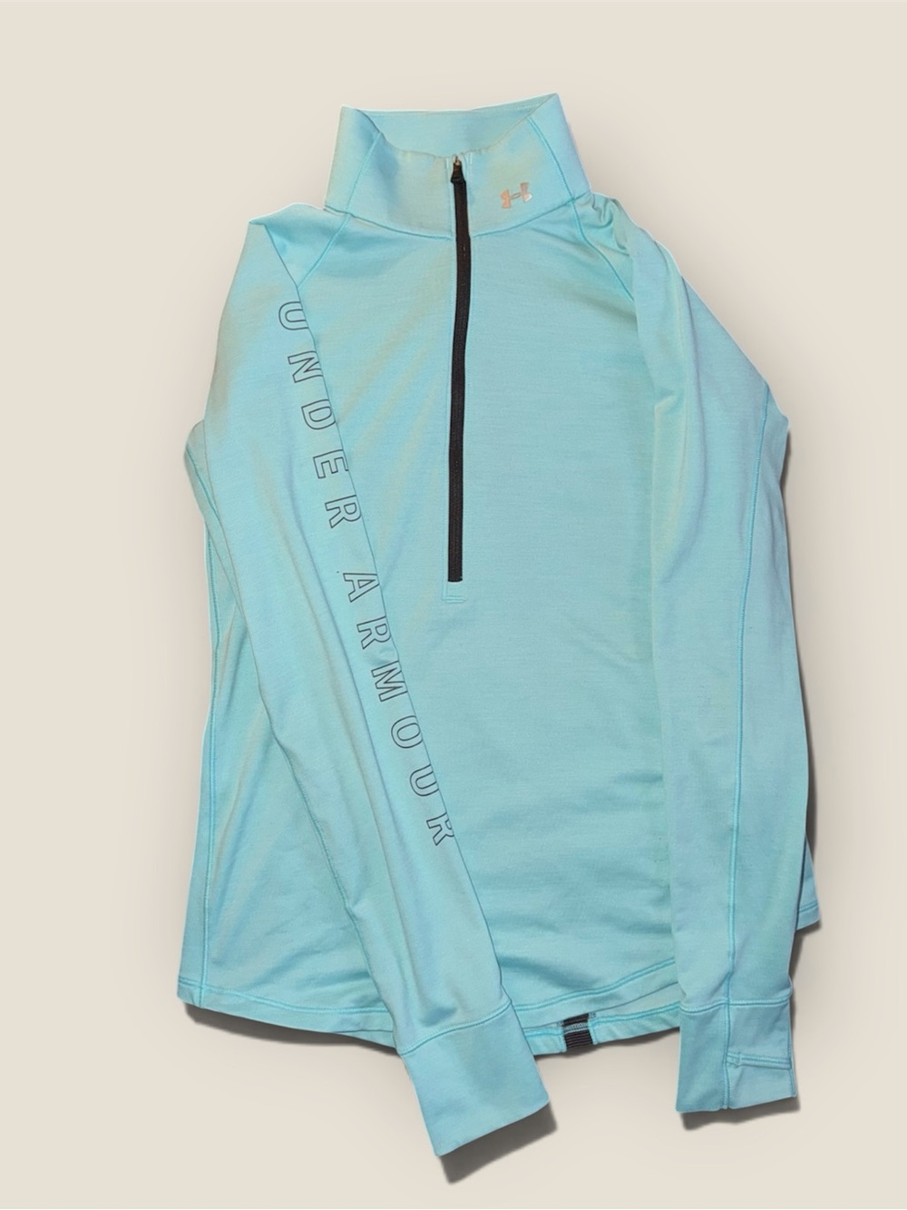 Under Armour Light Blue Quarter-Zip Mock Neck Pullover